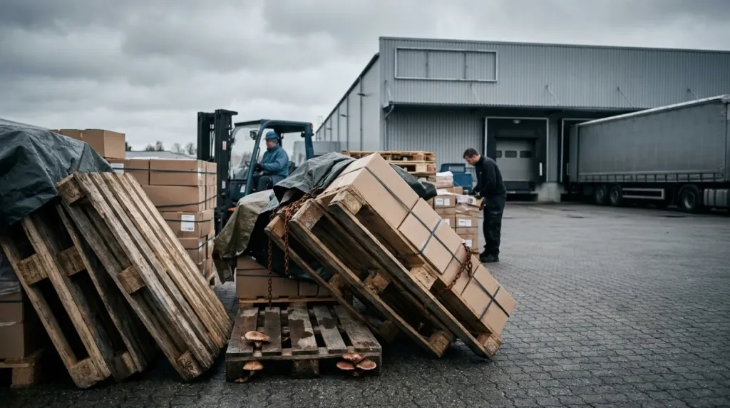 Wysokość i stabilność palety do Amazona: grzyby i krzywe sztaple