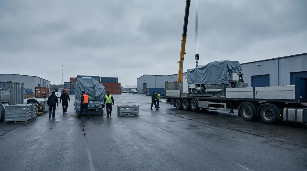 Zakup na aukcji Eddisons CJM w Wielkiej Brytanii i transport maszyny do Polski