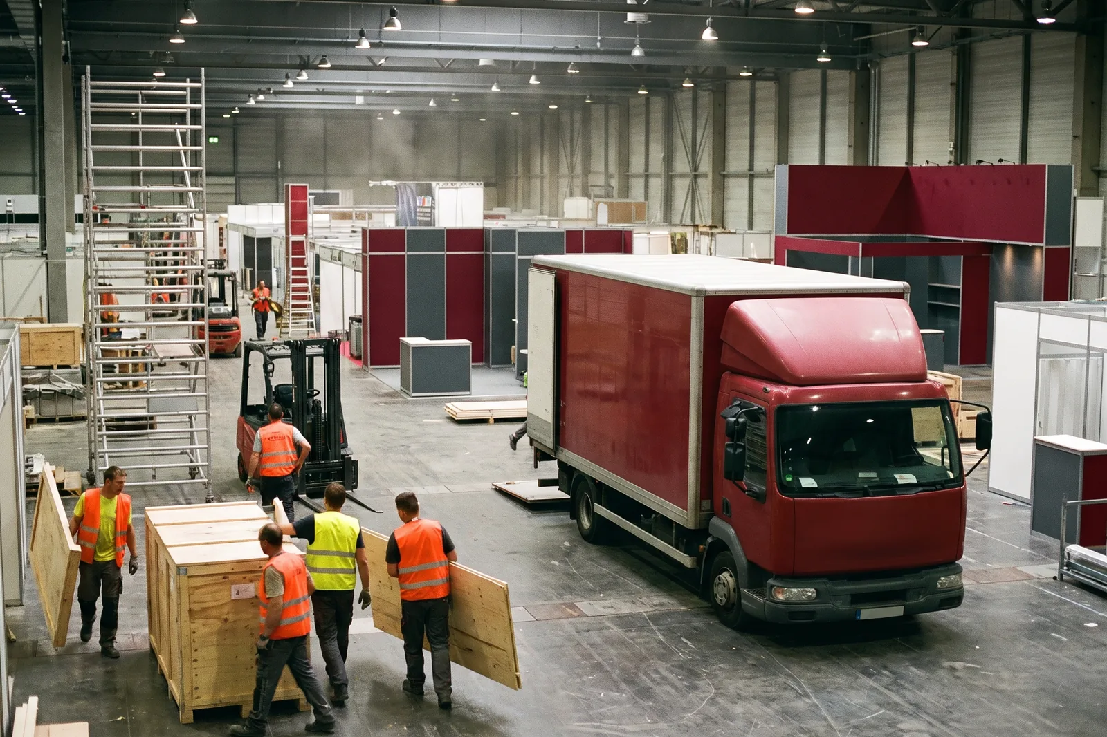 Transport for stand-build crews at trade fairs: delivery so the crew does not wait