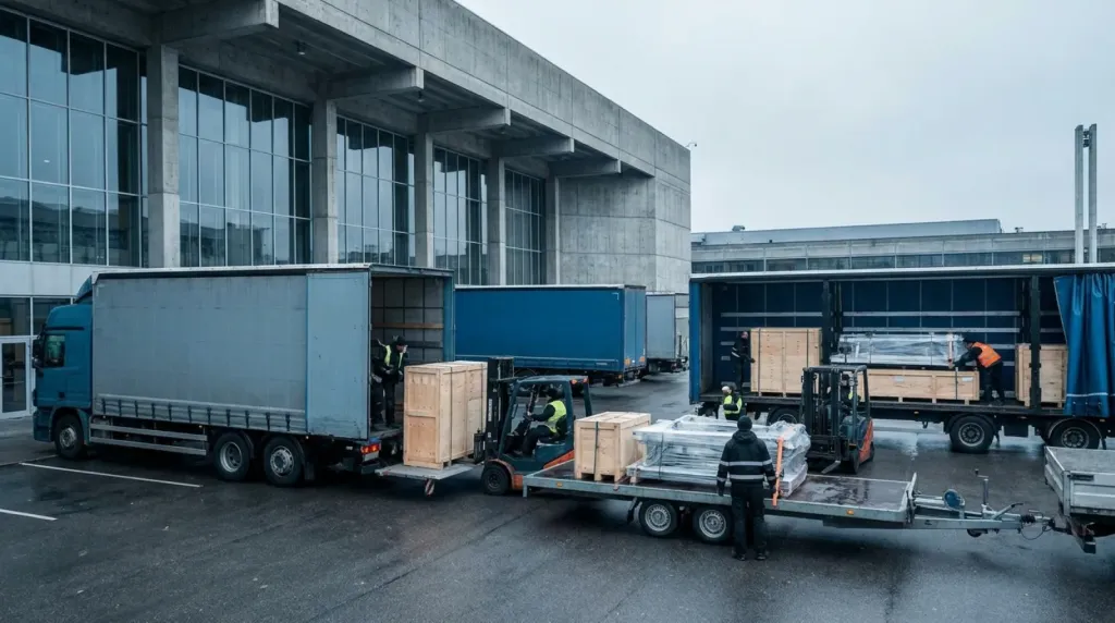 Logistyka targowa Forum Fribourg: transport zabudowy i eksponatów