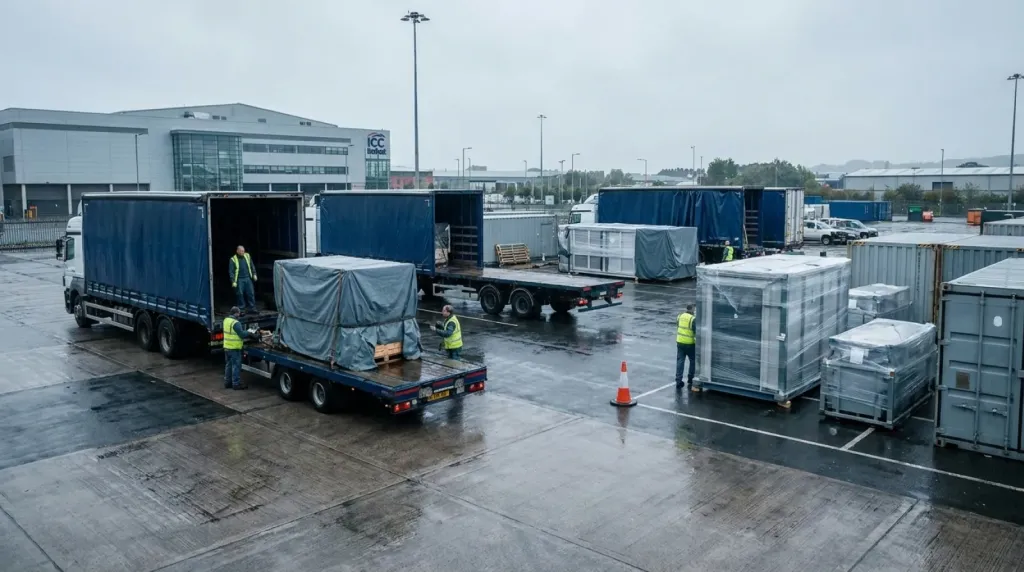 Logistyka targowa ICC Belfast: transport zabudowy i eksponatów