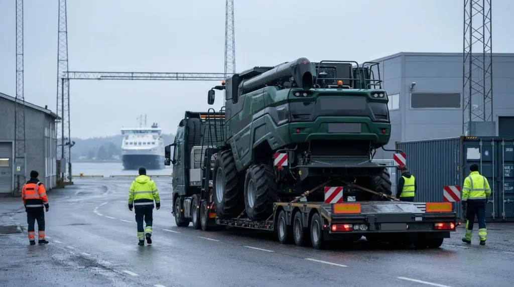 Import i transport kombajnu zbożowego z Wielkiej Brytanii