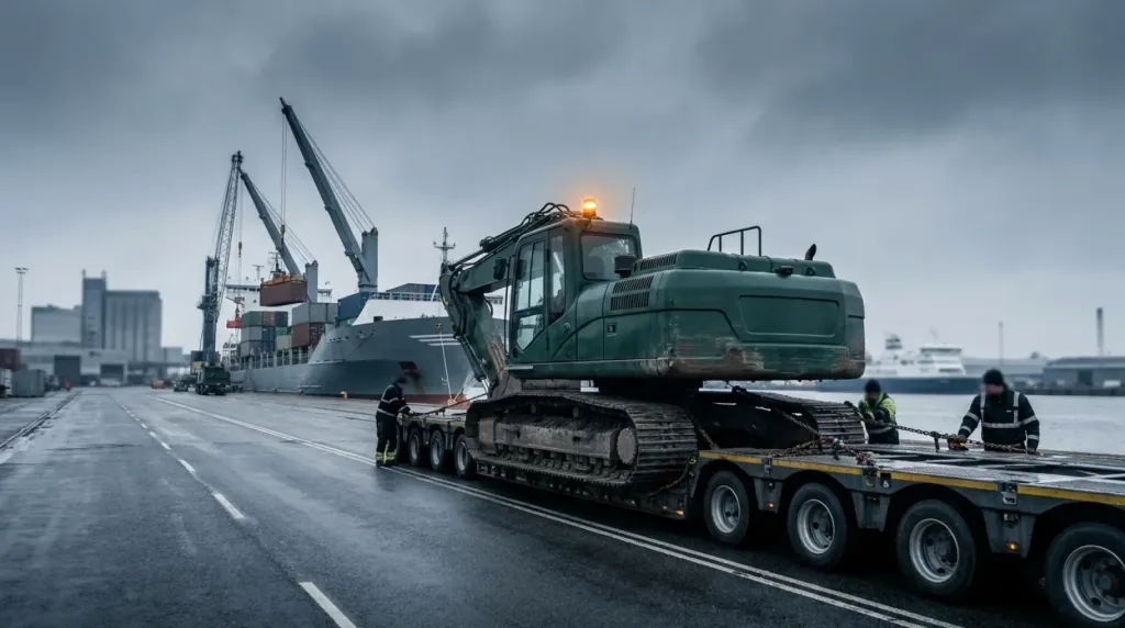 Transport i import koparki gąsienicowej z Wielkiej Brytanii
