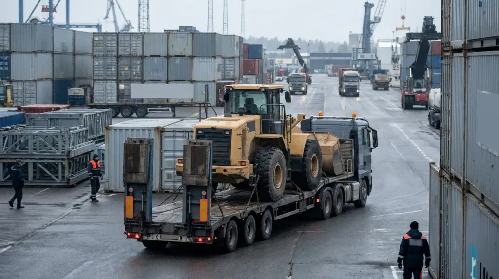 Transport i import ładowarki kołowej z Wielkiej Brytanii