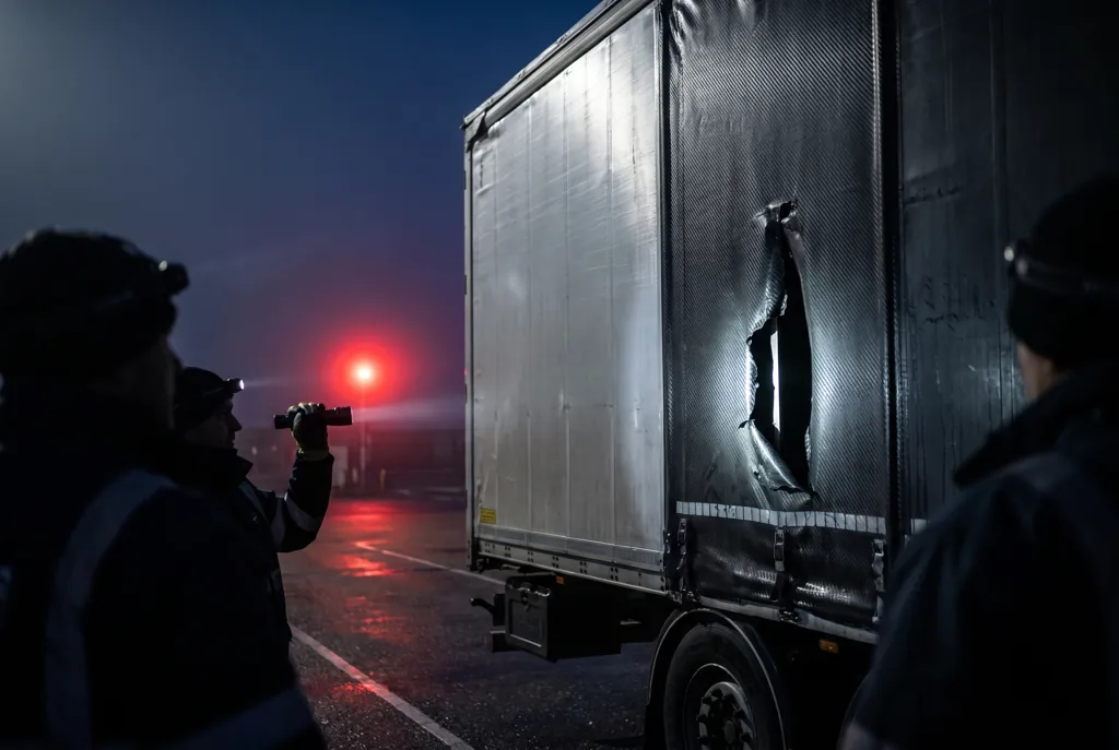 Ładunek po nieuprawnionym wejściu do naczepy pod Calais, scenariusz