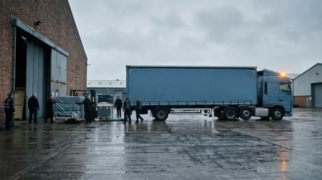 Logistyka targowa: dowóz zabudowy i eksponatów do Manchester Central