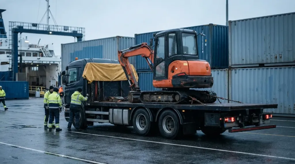 Transport minikoparki z Wielkiej Brytanii: import i odprawa