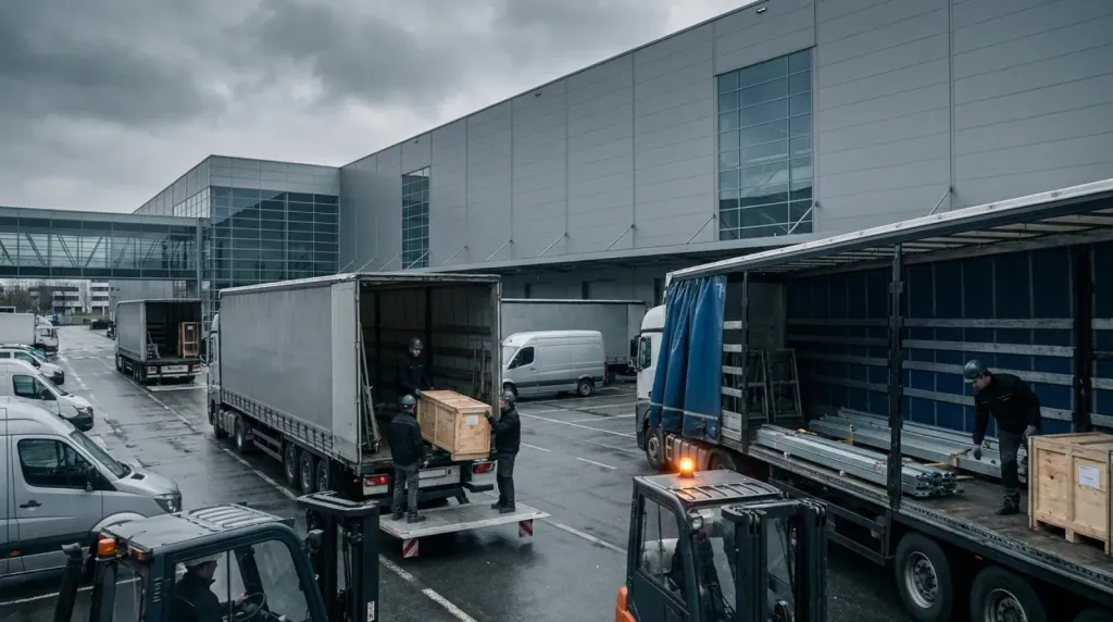 Logistyka targowa: dowóz zabudowy i eksponatów na Palexpo w Genève