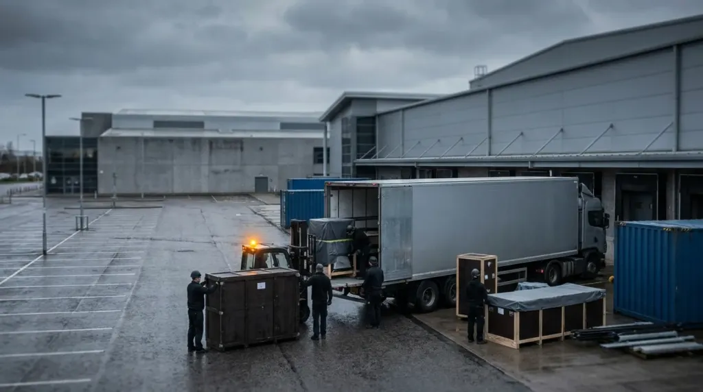 Transport zabudowy i eksponatów do P&J Live w Aberdeen