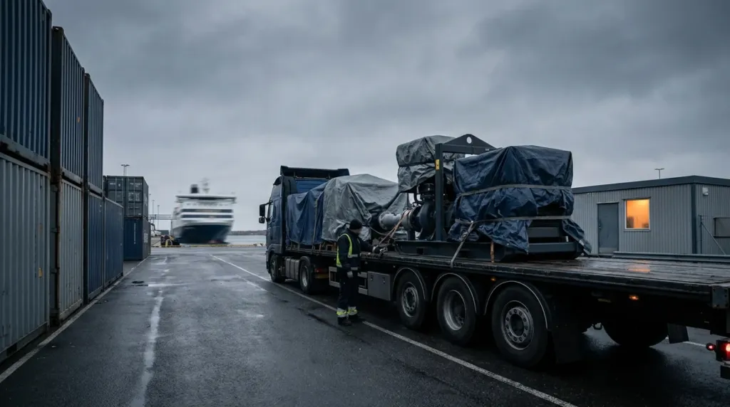 Transport i import z Wielkiej Brytanii: pompa i zestaw odwadniający