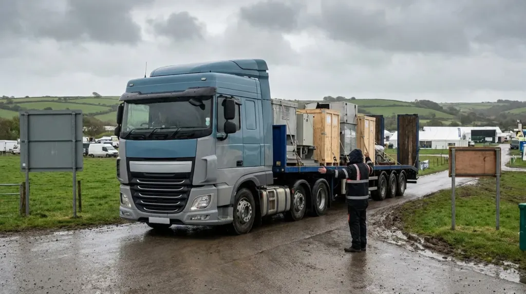 Logistyka targowa: dowóz na Royal Cornwall Showground w Wadebridge