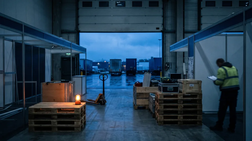 Dismantling at Targi Kielce: closing night and collection to buffer