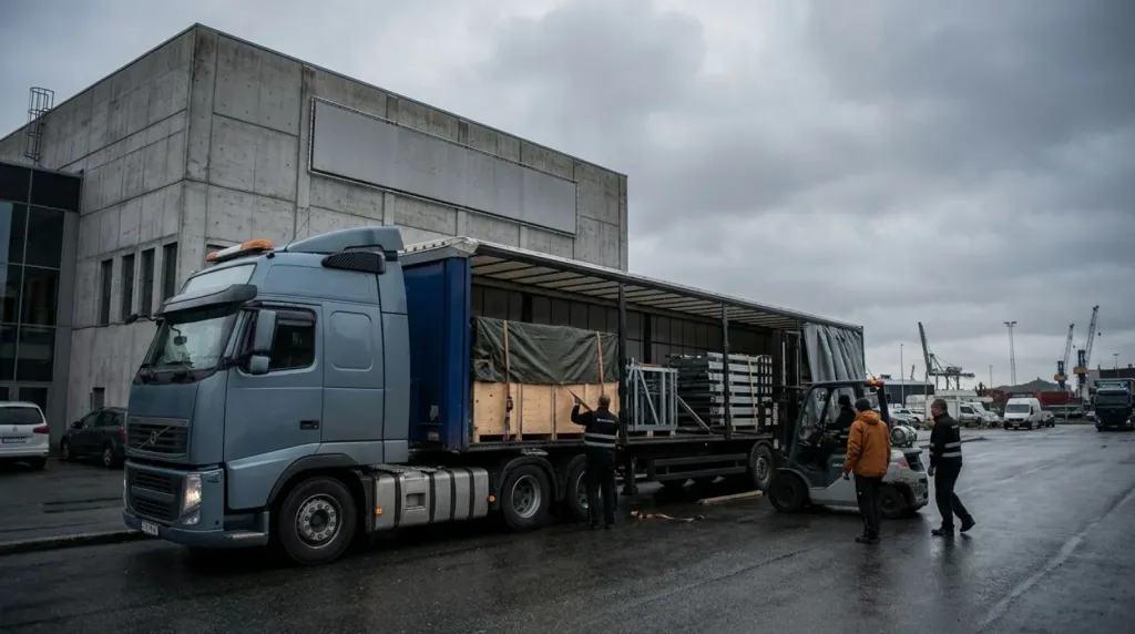 Logistyka targowa: dowóz zabudowy i eksponatów do Trondheim Spektrum