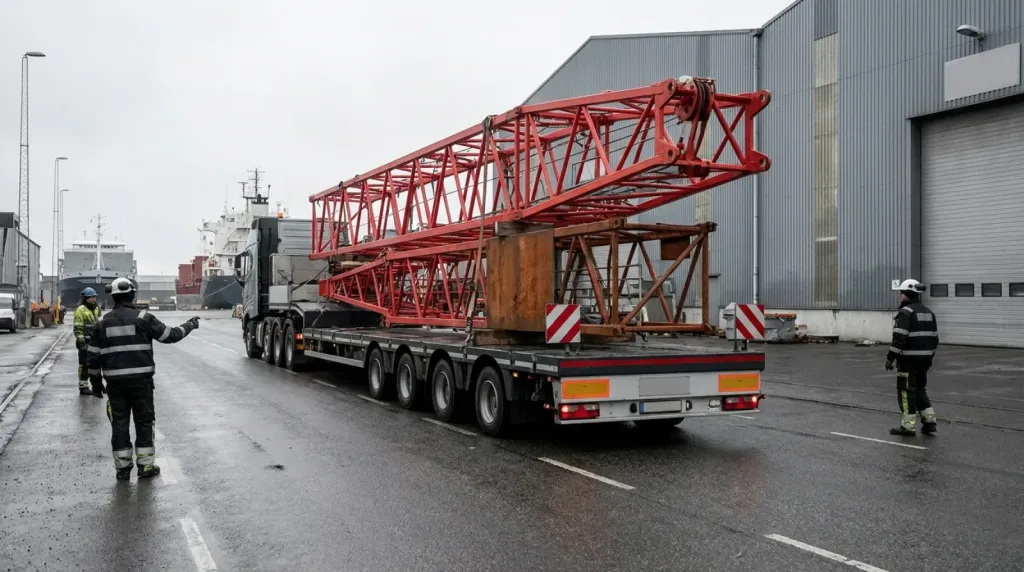 Transport i import żurawia wieżowego z Wielkiej Brytanii
